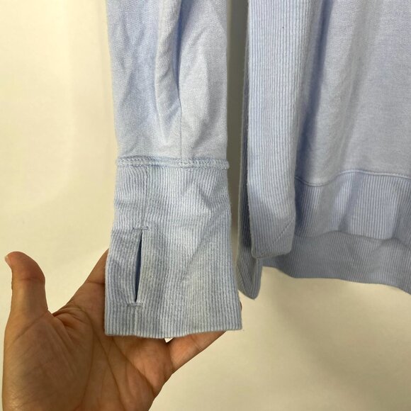 Athleta Studio Side Slit CYA Long Sleeve Sweatshirt Pure Blue XS #1186 - Picture 8 of 15